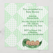 baby shower Triplets erwten in een peul Kaart (Voorkant / Achterkant)