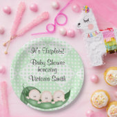 baby shower Triplets erwten in een peul Papieren Bordje (Feest)
