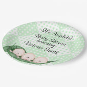 baby shower Triplets erwten in een peul Papieren Bordje (Gekanteld)