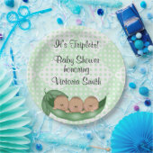 baby shower Triplets erwten in een peul Papieren Bordje (Feest)