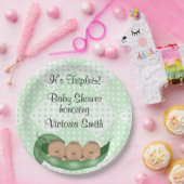 baby shower Triplets erwten in een peul Papieren Bordje (Feest)