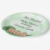 baby shower Triplets erwten in een peul Papieren Bordje (Gekanteld)