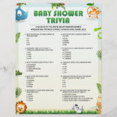 Baby shower Trivia Baby shower Game [Dierthema] Briefhoofd (Voorkant)