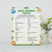 Baby shower Trivia Baby shower Game [Dierthema] Briefhoofd (Staand voorkant)