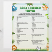 Baby shower Trivia Baby shower Game [Dierthema] Briefhoofd (Voorkant / Achterkant)