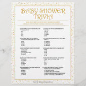 Baby shower Trivia [Golden Sparkles] Briefhoofd (Voorkant)