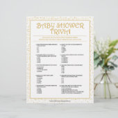 Baby shower Trivia [Golden Sparkles] Briefhoofd (Staand voorkant)