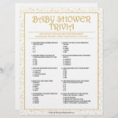 Baby shower Trivia [Golden Sparkles] Briefhoofd (Voorkant / Achterkant)