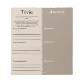 Baby Shower Trivia Party Game - Custom Questions Notitieblok (Voorkant)