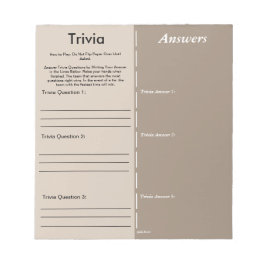 Baby Shower Trivia Party Game - Custom Questions Notitieblok