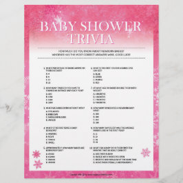 Baby shower Trivia [Snowy Pink] Briefhoofd