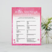 Baby shower Trivia [Snowy Pink] Briefhoofd (Staand voorkant)