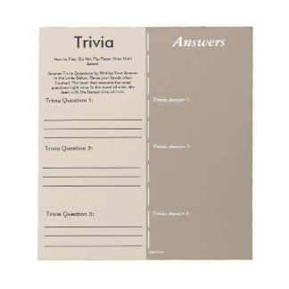 Baby Shower Trivia Spel - Aangepaste Vragen Notitieblok