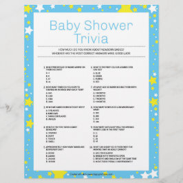 Baby shower Trivia [Sterrennacht blauw] Briefhoofd