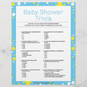 Baby shower Trivia [Sterrennacht blauw] Briefhoofd