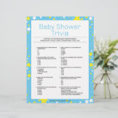 Baby shower Trivia [Sterrennacht blauw] Briefhoofd (Staand voorkant)