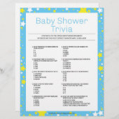 Baby shower Trivia [Sterrennacht blauw] Briefhoofd (Voorkant / Achterkant)