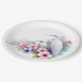Baby shower Tropical Egret Bird Coastal Papieren Bordje (Gekanteld)