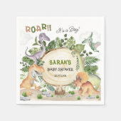 Baby shower Tropisch bos Dinosaur Boy Servet (Voorkant)