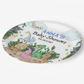 Baby shower Tropisch bos Dinosaurus Papieren Bordje (Gekanteld)