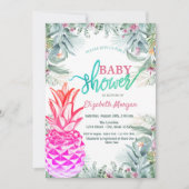 Baby shower Tropisch leder uit wollen ananas Kaart (Voorkant)