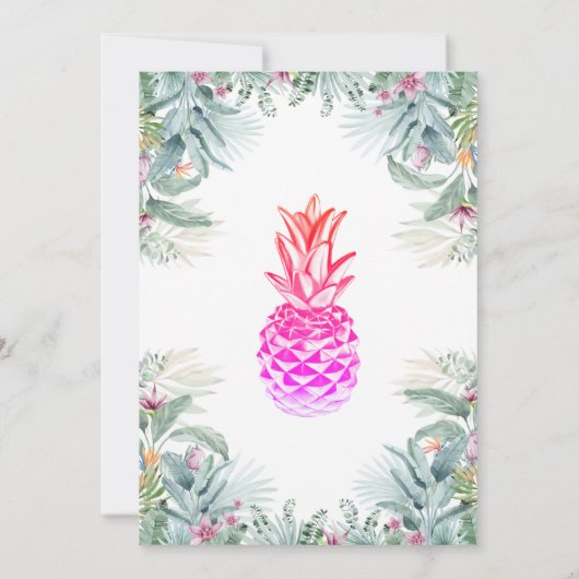 Baby shower Tropisch leder uit wollen ananas Kaart (Achterkant)