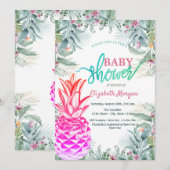 Baby shower Tropisch leder uit wollen ananas Kaart (Voorkant / Achterkant)