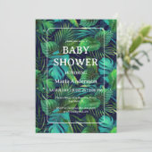 Baby shower Tropisch lefpatroon Kaart (Staand voorkant)