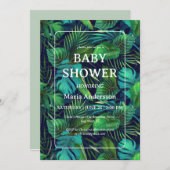 Baby shower Tropisch lefpatroon Kaart (Voorkant / Achterkant)