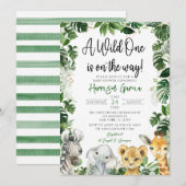 Baby shower Tropisch Oerwoud Safari Dieren Kaart (Voorkant / Achterkant)
