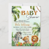 Baby shower Tropisch Oerwoud Safari Dieren Kaart (Voorkant)