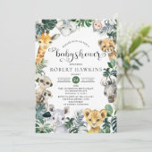 Baby shower Tropisch Oerwoud Safari Dieren Kaart (Staand voorkant)