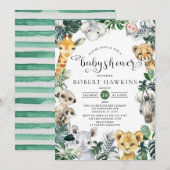 Baby shower Tropisch Oerwoud Safari Dieren Kaart (Voorkant / Achterkant)