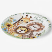 Baby shower Tropisch Oerwoud Safari Dieren Papieren Bordje (Gekanteld)
