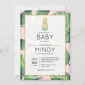 Baby shower Tropische Ananas Palm Invitation Kaart (Voorkant)