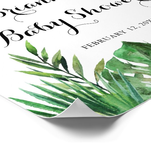 Baby shower Tropische bestemming — Welkom Poster (Hoek)