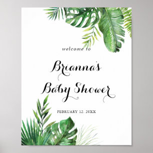 Baby shower Tropische bestemming — Welkom Poster