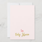Baby shower Tropische Floral Flamingo Kaart (Achterkant)
