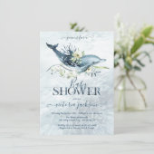 Baby shower tropische oceaan dolfijn kaart (Staand voorkant)