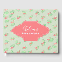 Baby shower Tropische Waterverf Flamingo Name