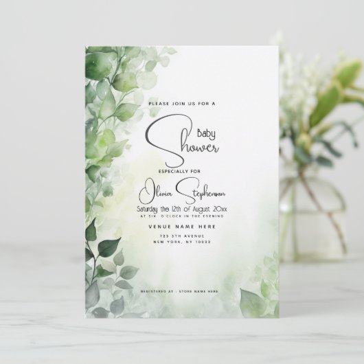 Baby shower- Tuin Ivy Botanical Kaart (Staand voorkant)