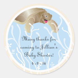 Baby shower "Turtle/Blue" Stickers 1 1/2" of 3"