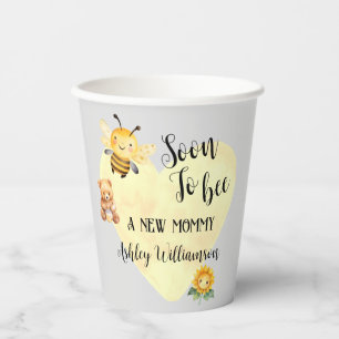 Baby shower tussen mama en bijen papieren bekers