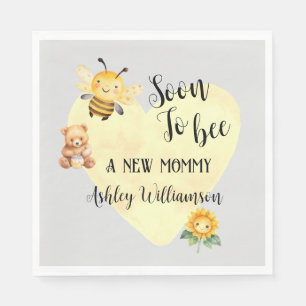Baby shower tussen mama en bijen servet