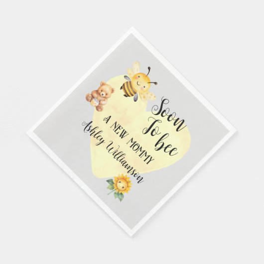Baby shower tussen mama en bijen servet (Hoek)