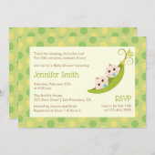 Baby shower twee doperwten kaart (Voorkant / Achterkant)