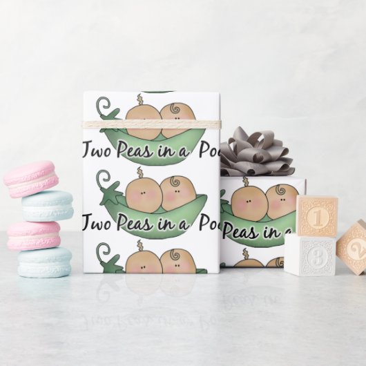 baby shower Twee erwten in een verpakkingspapier v Cadeaupapier (Baby Shower)