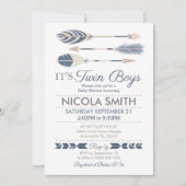 Baby shower tweekleppige jongens tribale kaart (Voorkant)