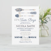 Baby shower tweekleppige jongens tribale kaart (Staand voorkant)