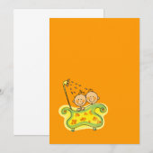 Baby shower (tweeling) kaart (Voorkant / Achterkant)